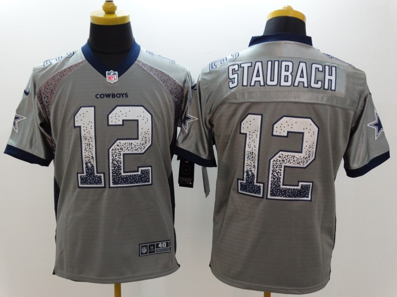 Men's Dallas Cowboys Roger Staubach #12 Gray Jersey